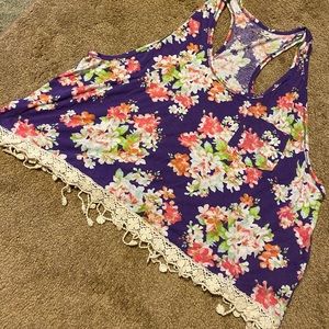 Purple flower tank top